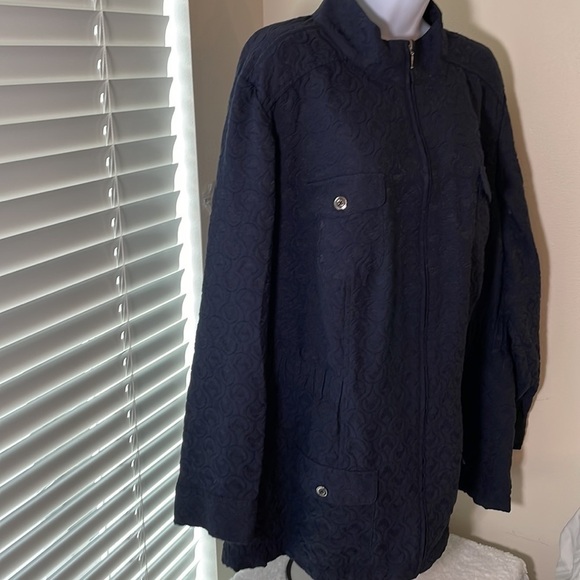 Cj Banks Patterned Full Zipper Jacket Size 3X - Picture 2 of 9